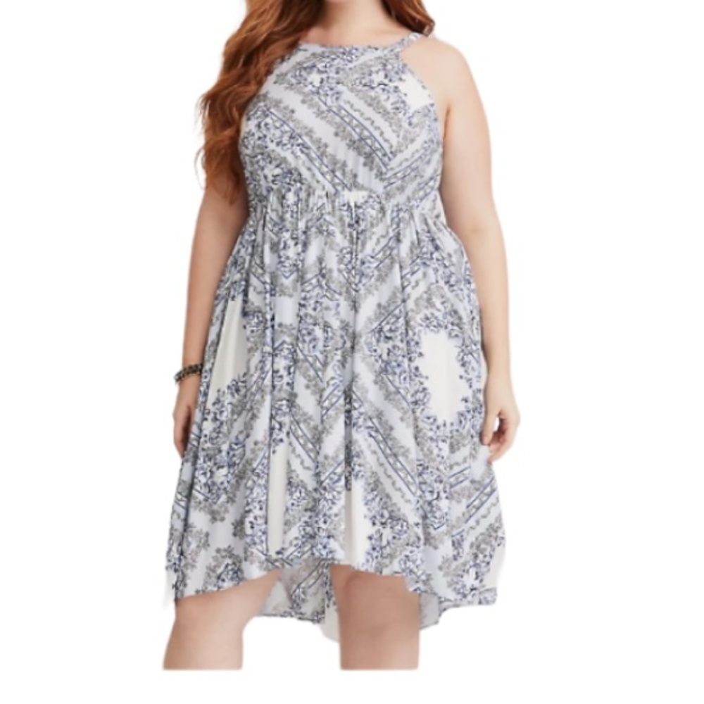 Torrid Dress, Midi Challis High Neck Dress, Torrid Size: 4, Size: 26